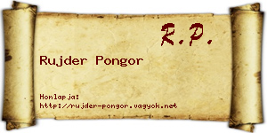 Rujder Pongor névjegykártya